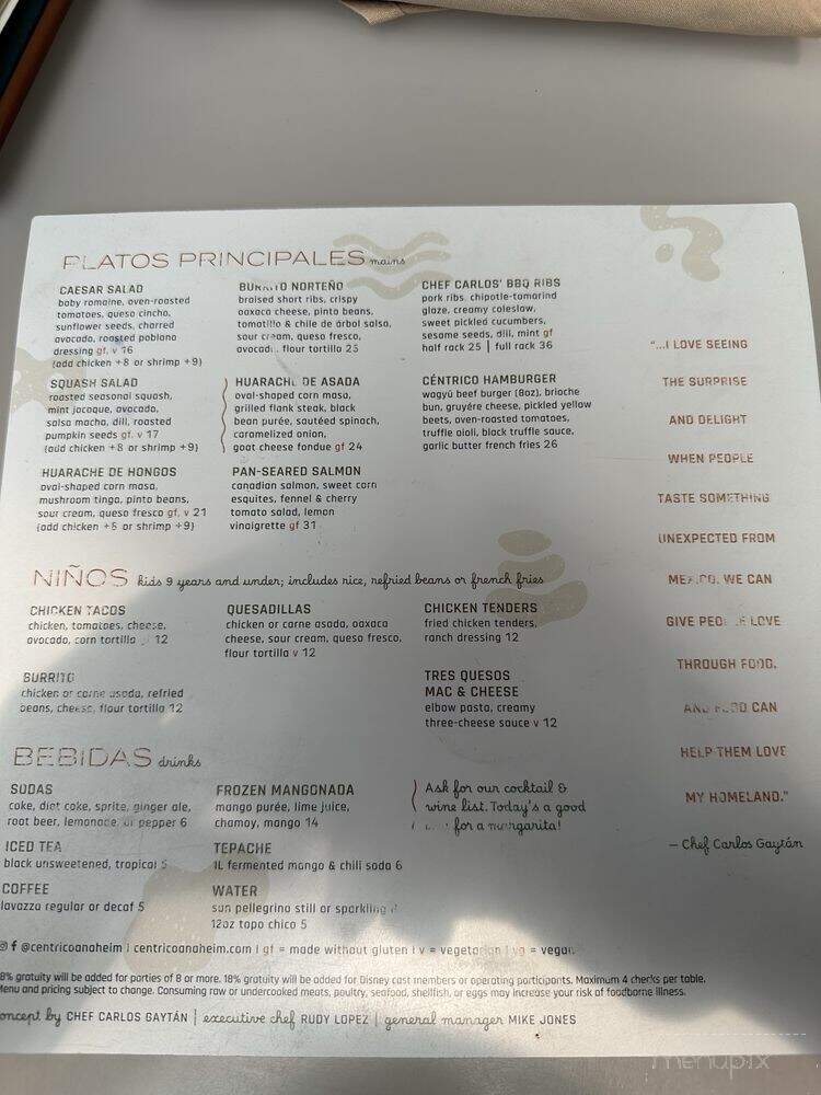 Centrico - Anaheim, CA menu_pic