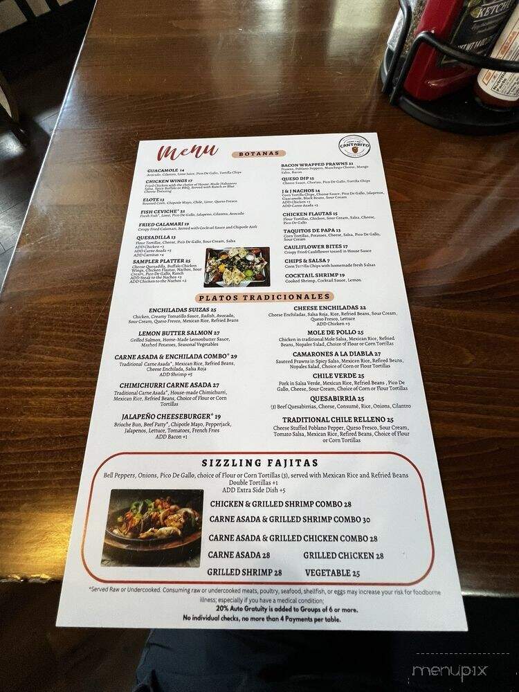 Cantarito Cocina Y Bar - South Lake Tahoe, CA menu_pic
