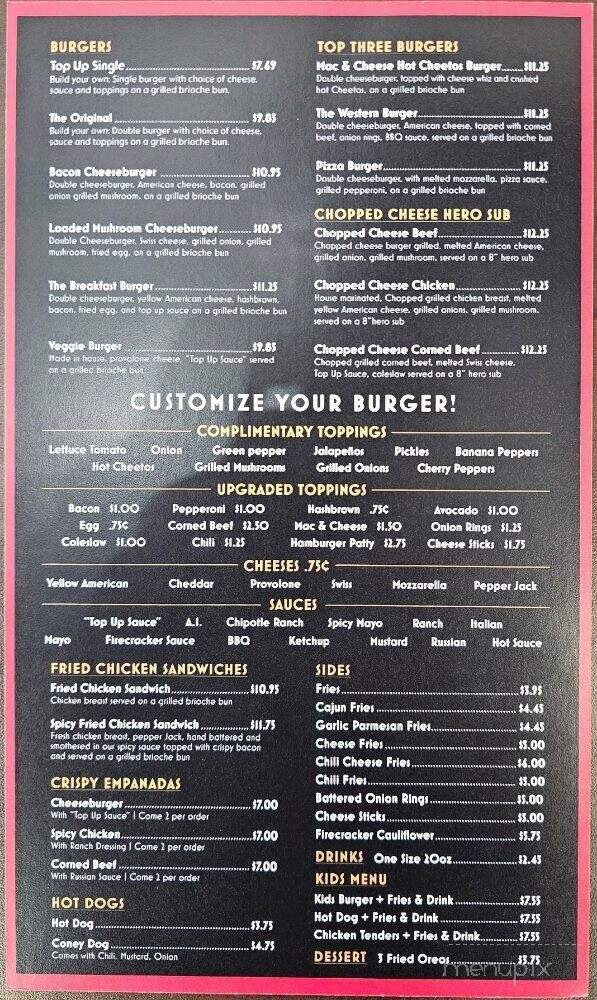 Top Up Burgers - Livonia, MI menu_pic