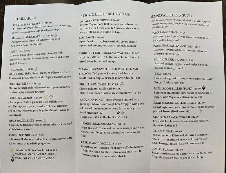 Hangry Bear Creamery - Kennett Square, PA menu_pic