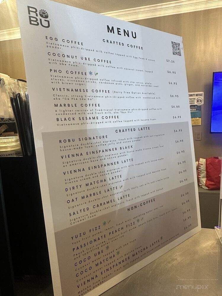 Robu Coffee - Sunnyvale, CA menu_pic