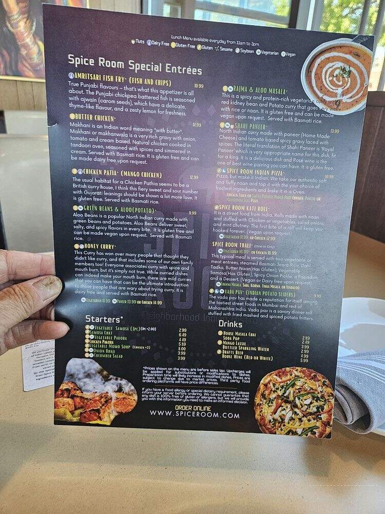 Spice Room - Arvada, CO menu_pic