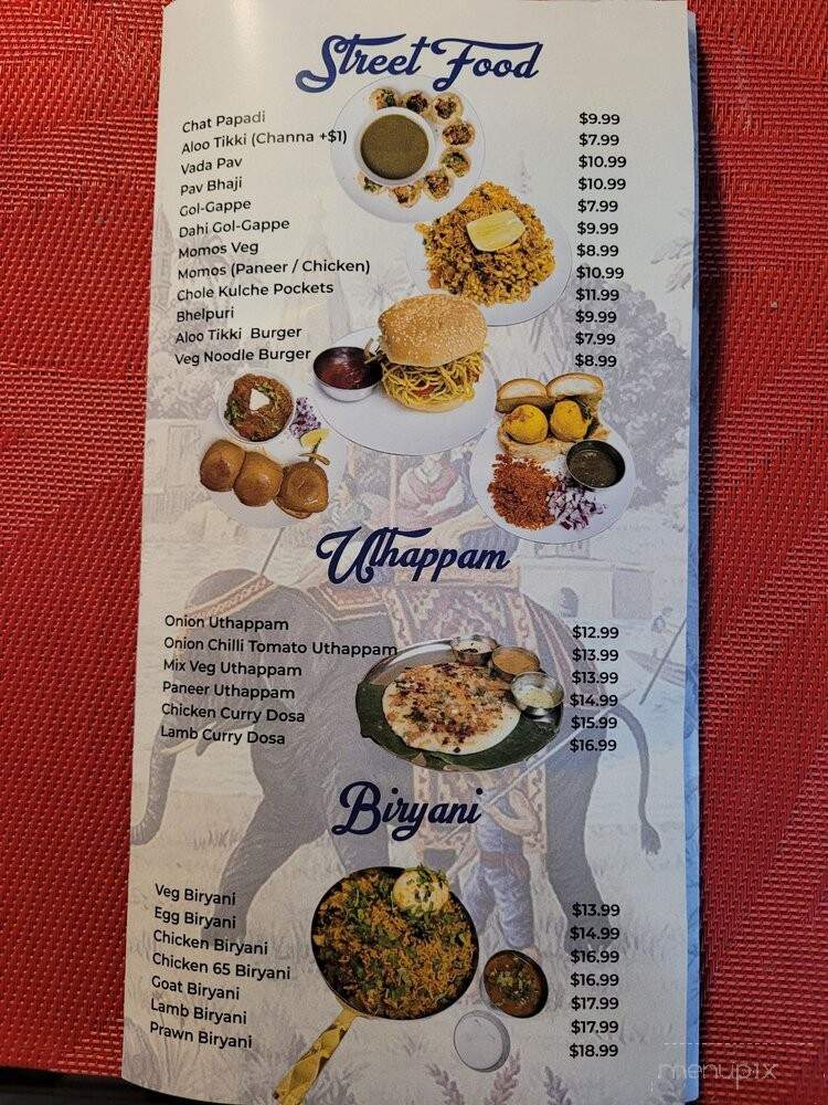 The View's Dosa Hub - Vancouver, BC menu_pic