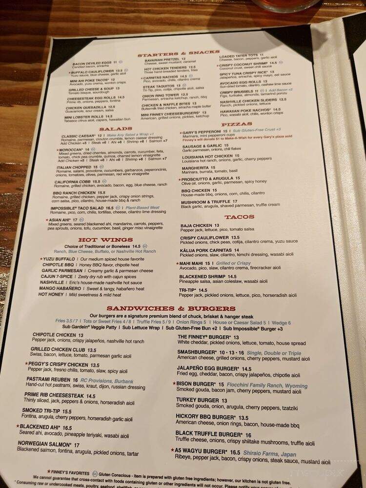 Finney's Crafthouse - Oceanside, CA menu_pic