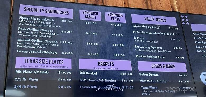 Bakers Ribs - Dallas, TX menu_pic