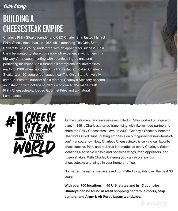 Charleys Cheesesteaks - Wyncote, PA menu_pic
