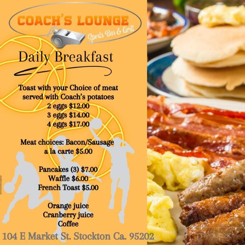 Coach's Lounge Sports Bar and Grill - Stockton, CA menu_pic