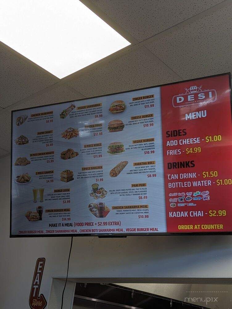 Desi Market and Grill - Sacramento, CA menu_pic