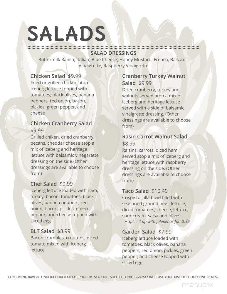 Betty's Cafe - Spiro, OK menu_pic