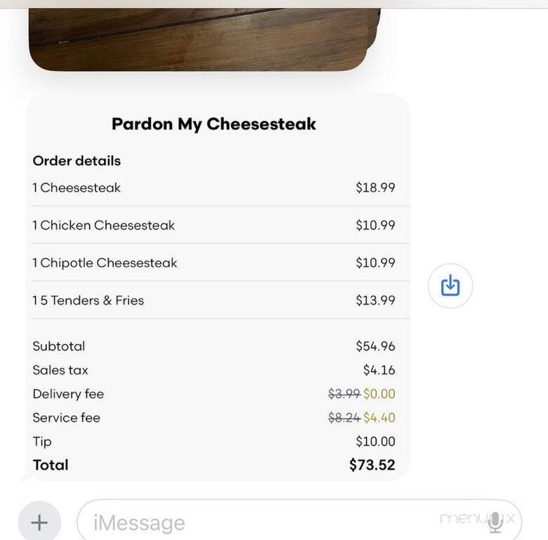 Pardon My Cheesesteak - Warner Robins, GA menu_pic