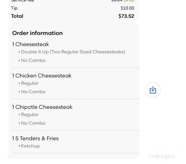 Pardon My Cheesesteak - Warner Robins, GA menu_pic