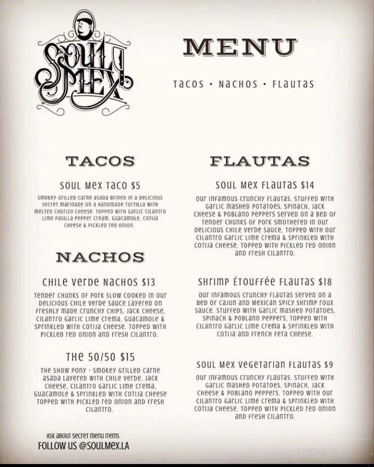 Soul Mex - Los Angeles, CA menu_pic