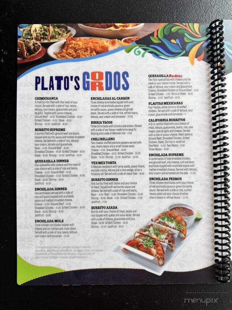 Pedros Tacos and Tequila Bar - Boulder, CO menu_pic