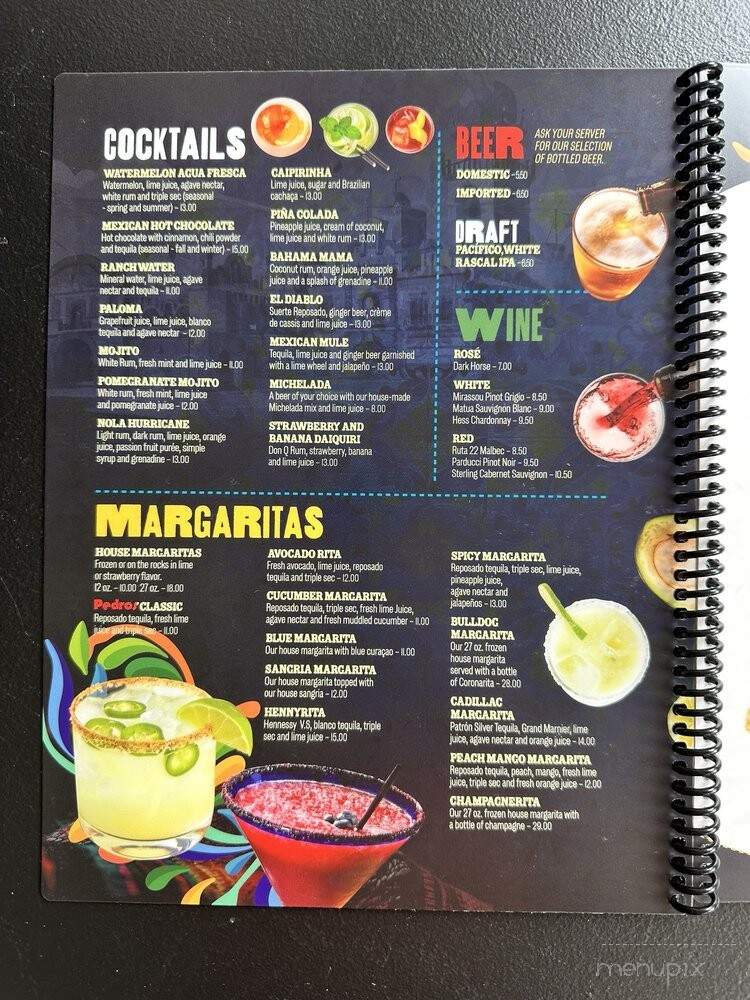 Pedros Tacos and Tequila Bar - Boulder, CO menu_pic