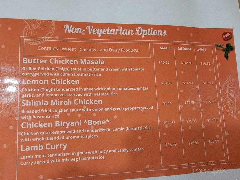 Rice N Spice Punjabi Cuisine - Jasper, IN menu_pic