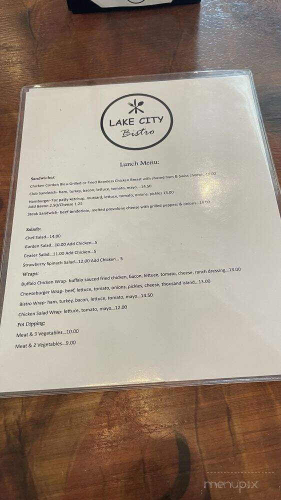 Lake City Bistro - Lake City, SC menu_pic