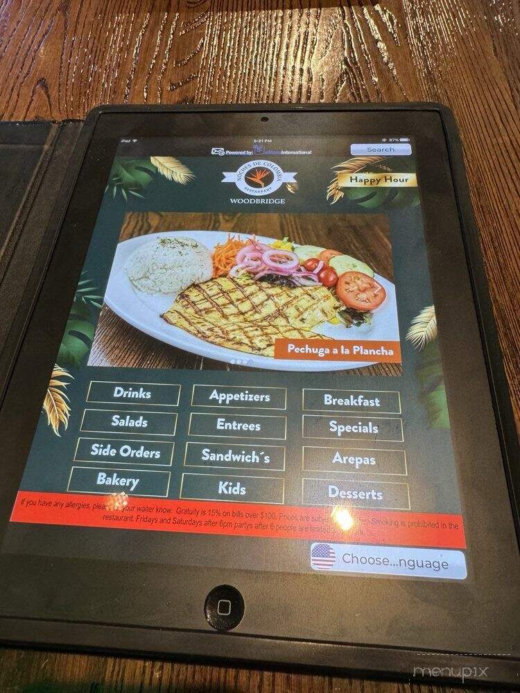 Noches de Colombia - Woodbridge Township, NJ menu_pic