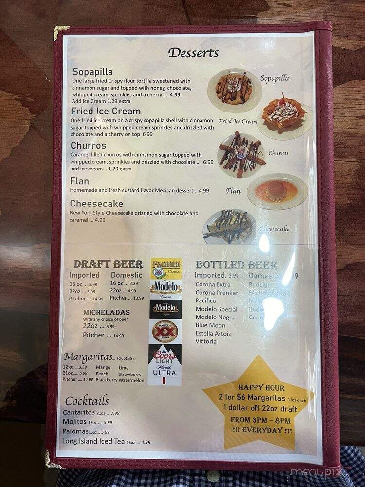 El Tapatio Mexican Restaurant - Chattanooga, TN menu_pic
