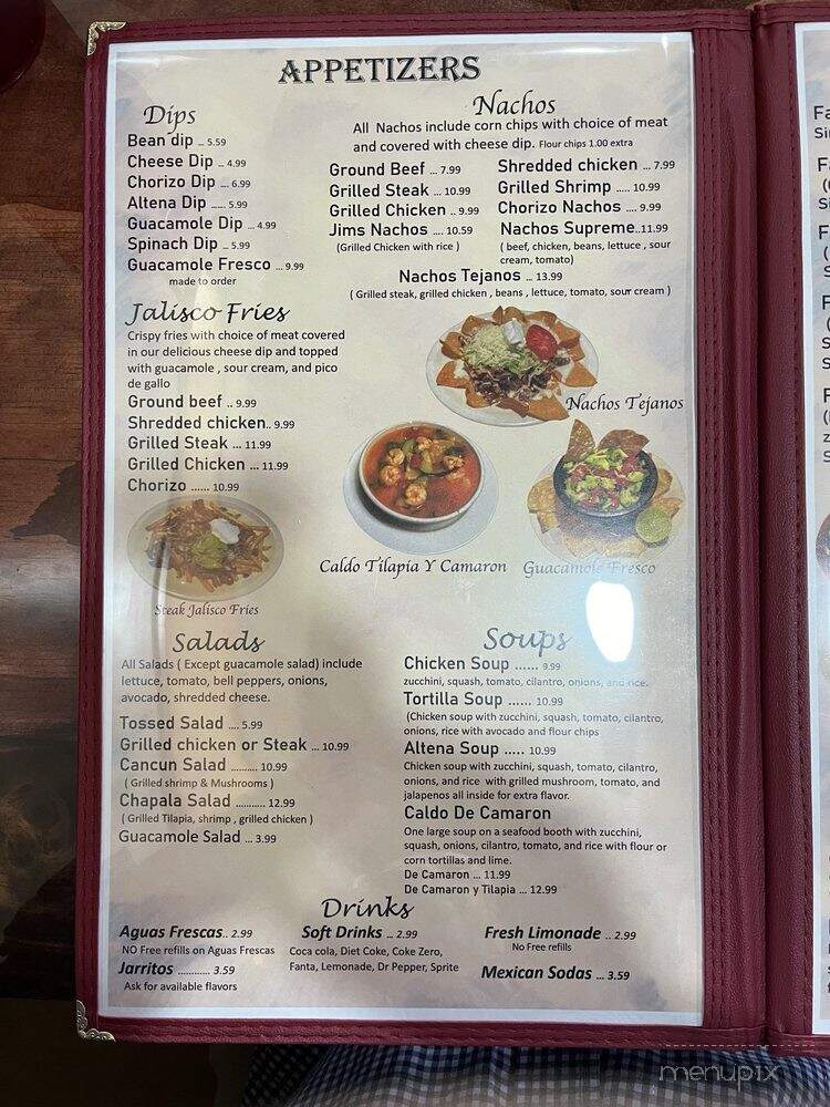 El Tapatio Mexican Restaurant - Chattanooga, TN menu_pic