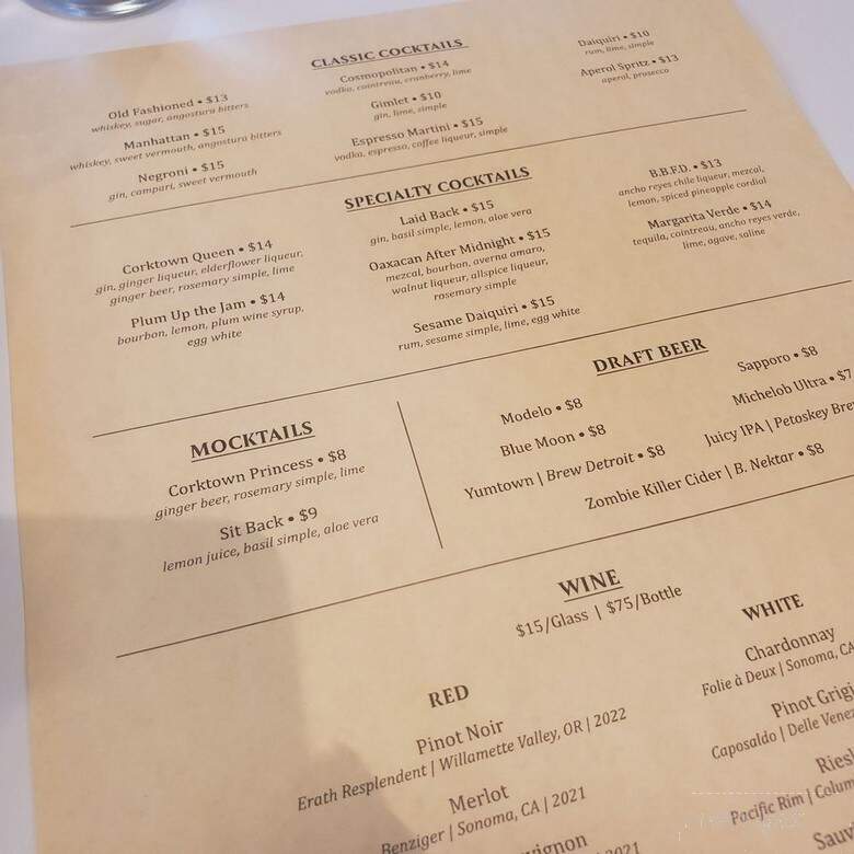 Black Ginger - Detroit, MI menu_pic