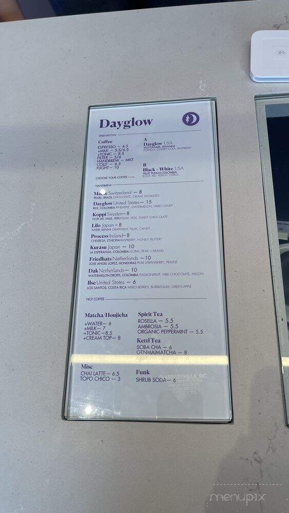 Dayglow - Los Angeles, CA menu_pic