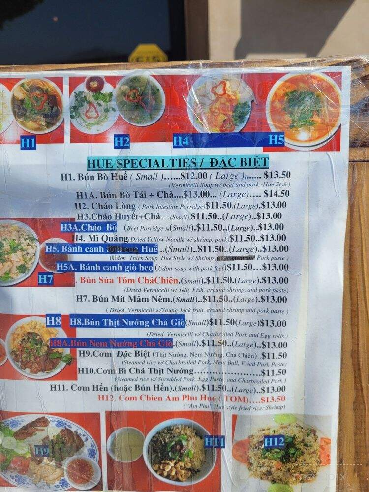 Kim Hoa Hue Restaurant - Temple City, CA menu_pic