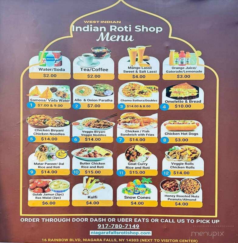 Indian Roti Shop - Niagara Falls, NY menu_pic