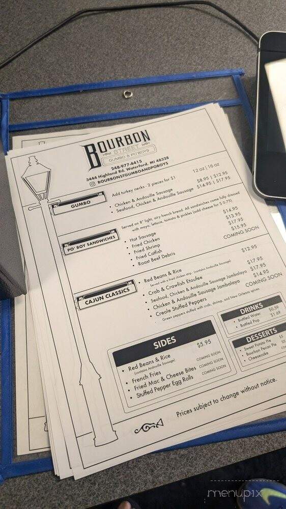 Bourbon Street Gumbo and PoBoys - Waterford Township, MI menu_pic