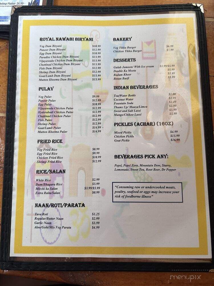 Indian Dhaba - Cumby, TX menu_pic