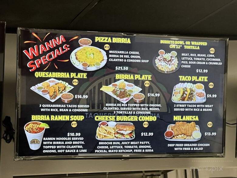Wanna Taco - College Station, TX menu_pic