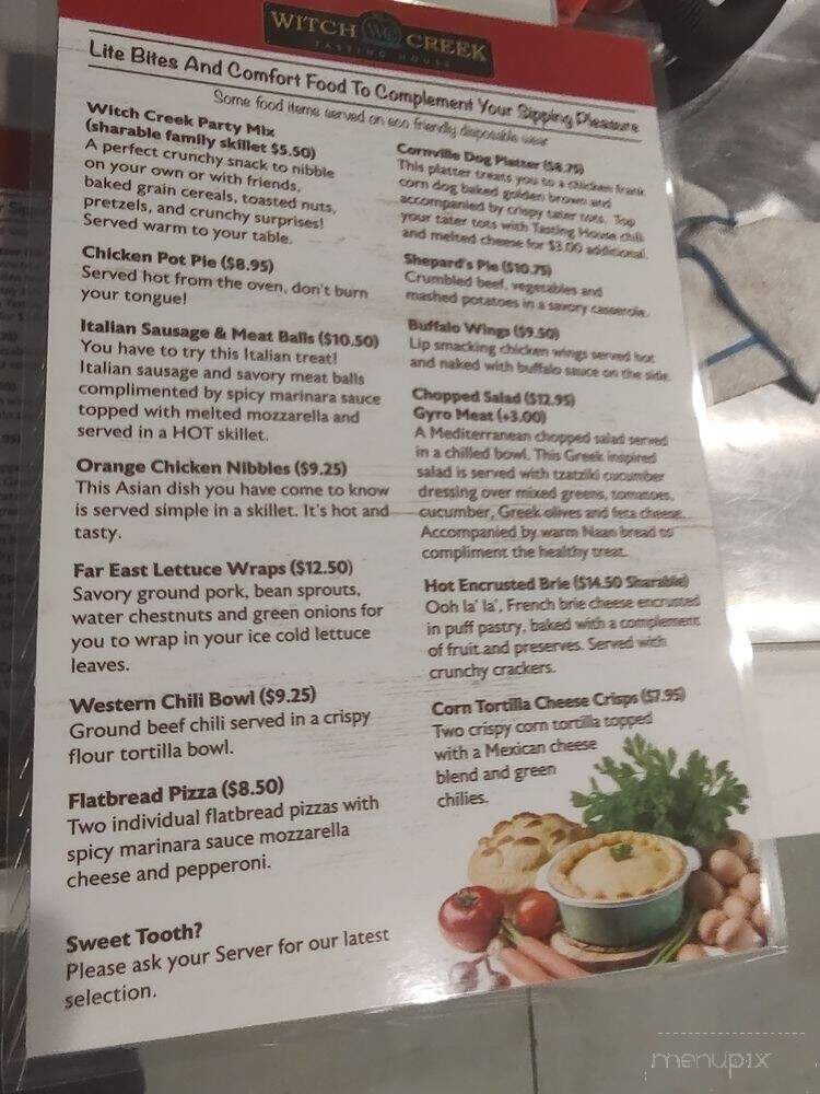 Witch Creek Tasting House - Cornville, AZ menu_pic