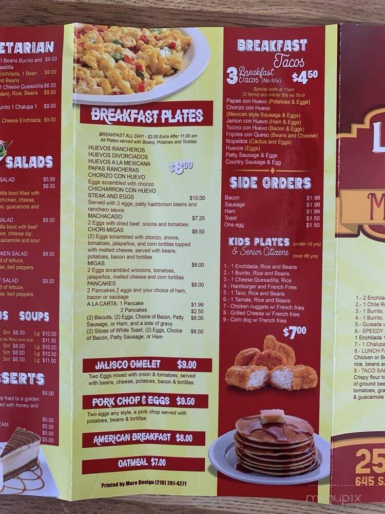 La Perla Tapatia - Dublin, TX menu_pic