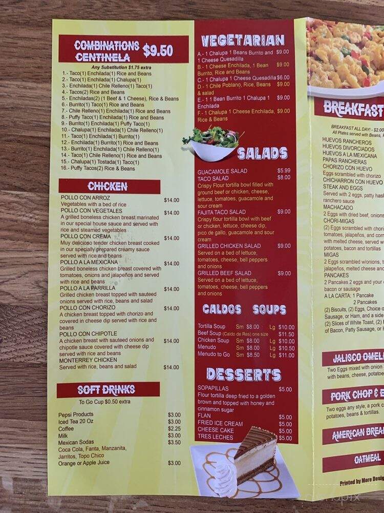 La Perla Tapatia - Dublin, TX menu_pic
