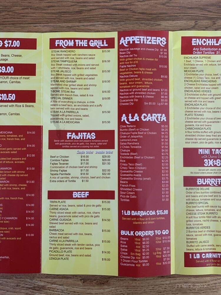 La Perla Tapatia - Dublin, TX menu_pic