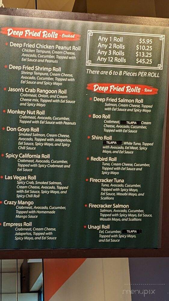 Sushi Primos - Normal, IL menu_pic