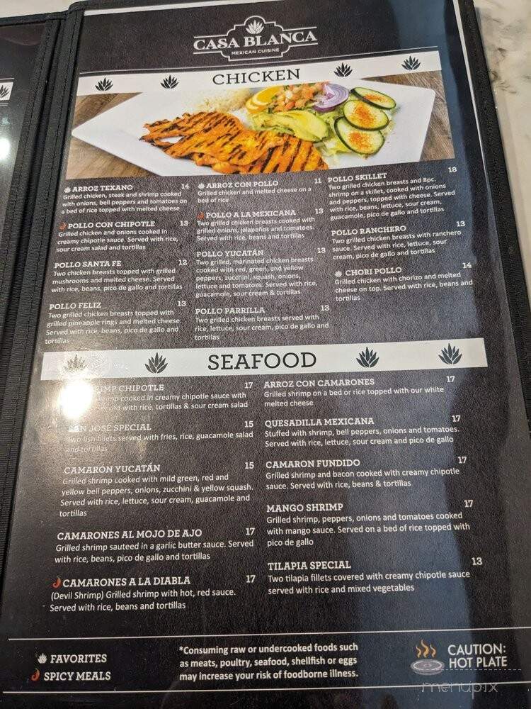 Casa Blanca Mexican Cuisine - Winston-Salem, NC menu_pic