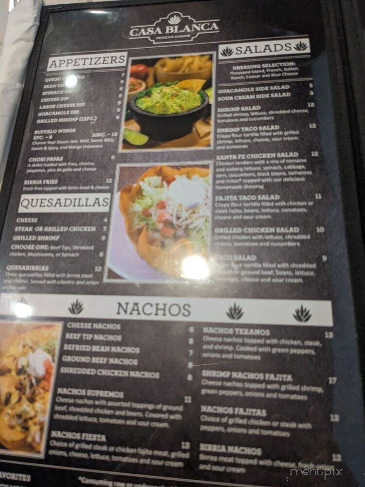 Casa Blanca Mexican Cuisine - Winston-Salem, NC menu_pic