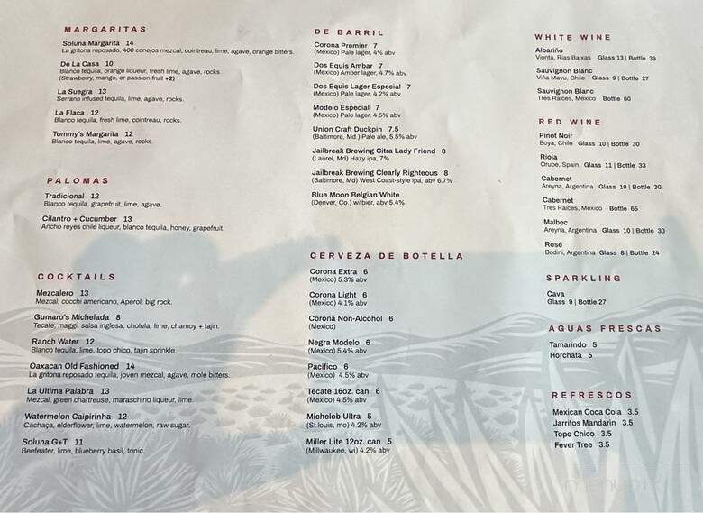 Soluna Cocina + Tequila Bar - Elkridge, MD menu_pic