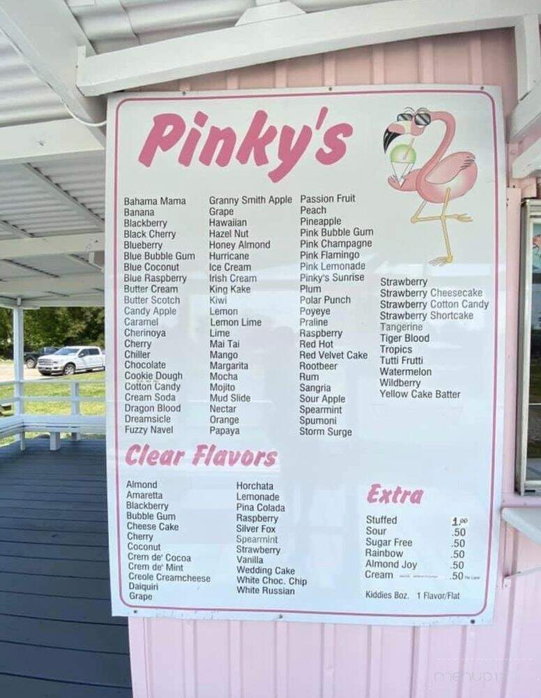 Pinky's Snowball - Denham Springs, LA menu_pic