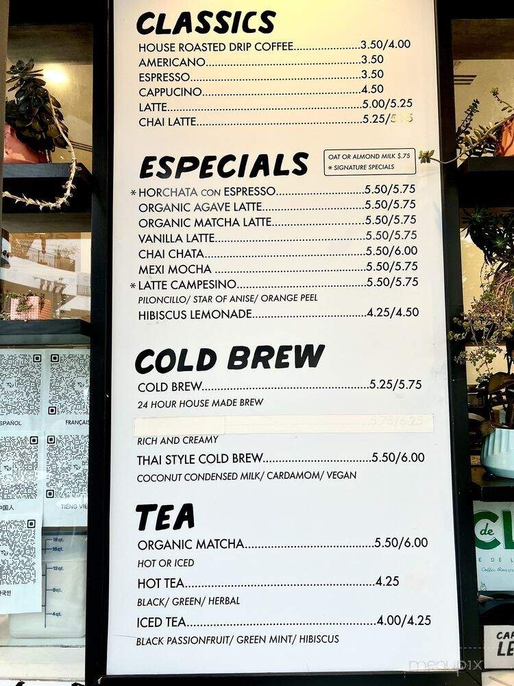 Cafe De Leche - Hollywood, CA menu_pic