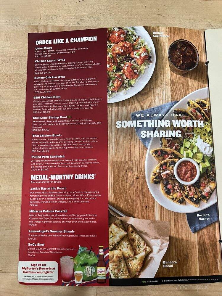 Boston's Restaurant & Sports Bar - Midland, MI menu_pic
