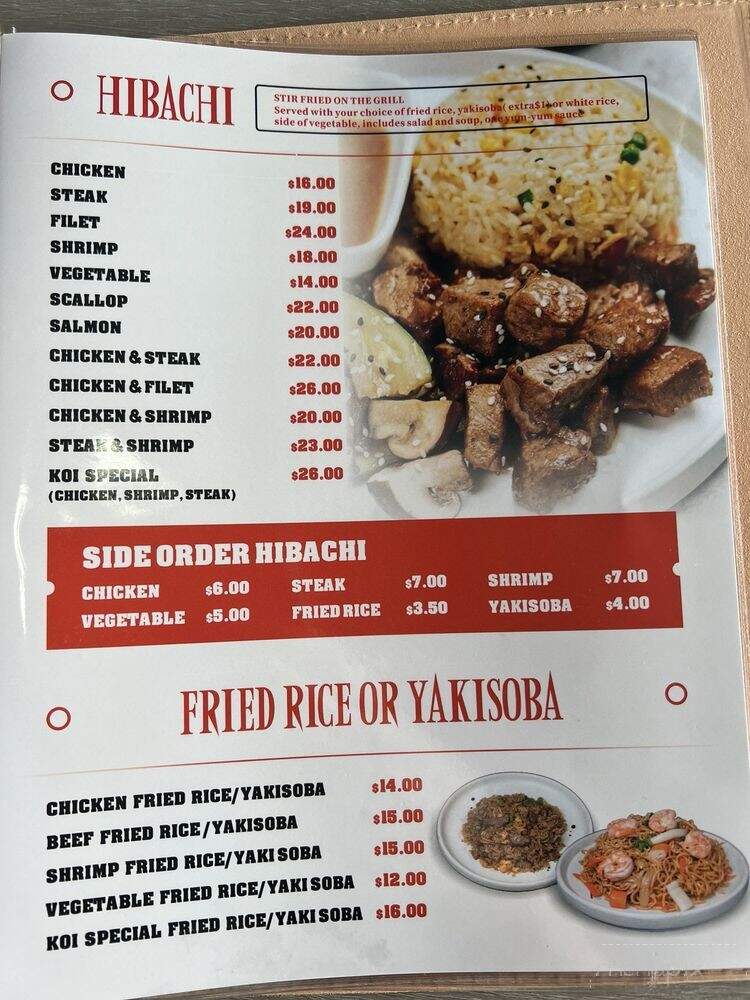 Koi Sushi - Pensacola, FL menu_pic