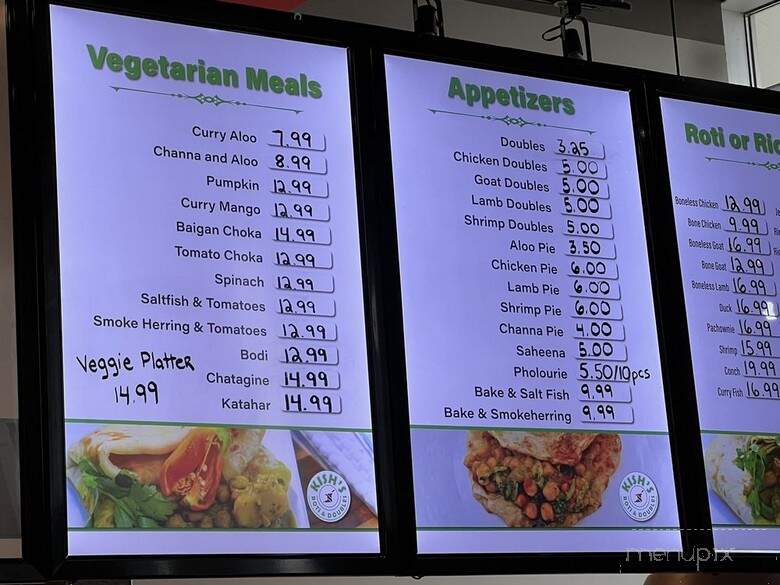 Kish's Roti & Doubles - Mississauga, ON menu_pic