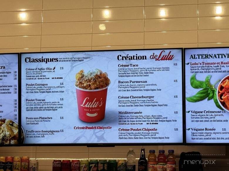 Lulu Pasta Bar - Montreal, QC menu_pic
