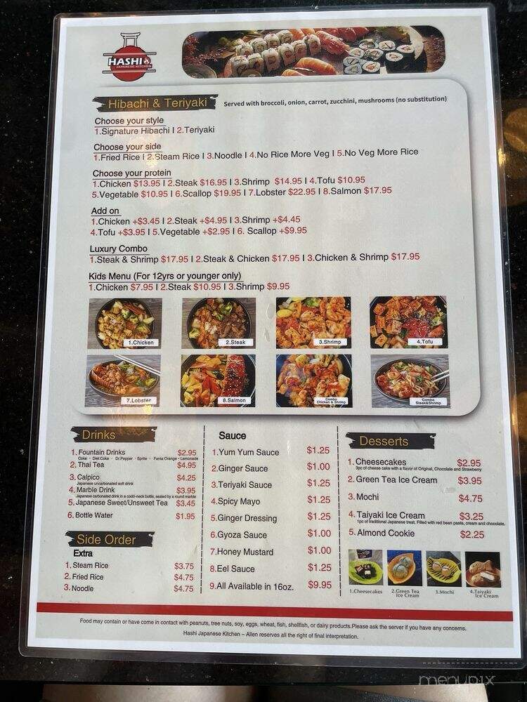 Hashi Japanese Kitchen - Allen, TX menu_pic