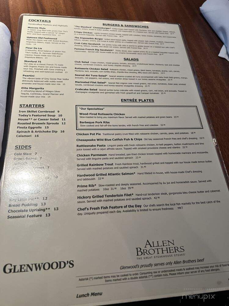 Glenwood's - Columbia, MD menu_pic
