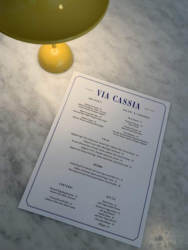 Via Cassia - Hudson, NY menu_pic