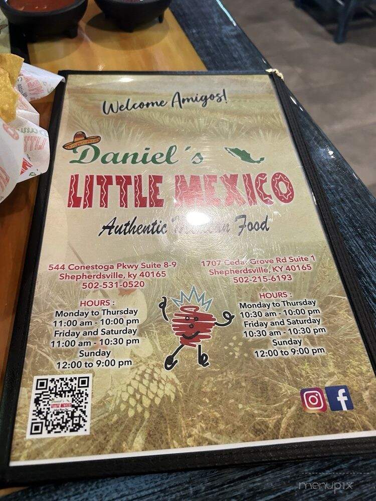 Daniel's Little Mexico - Shepherdsville, KY menu_pic