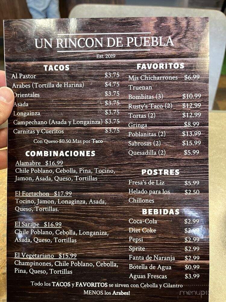 Paco's Tacos - Burien, WA menu_pic