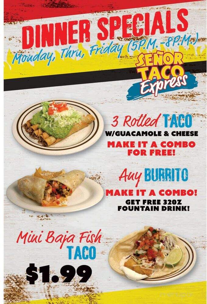 Senor Taco Express - Phoenix, AZ menu_pic